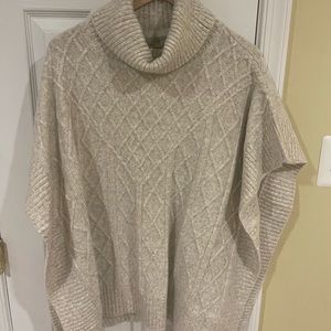 Loft Cream Lattice Cable Turtleneck